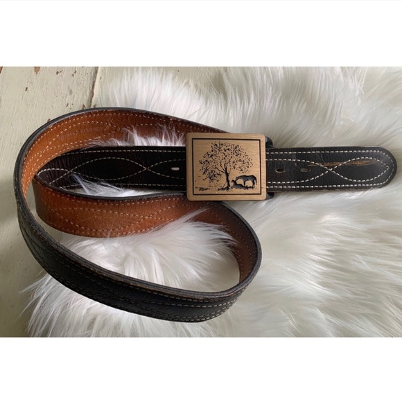 vintage brass Tech Ether Guild buckle with belt - Picture 2 of 15